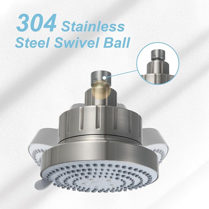 OFFO Filtered Shower Head, 20 Stage Shower Filter Head for Hard Water, 6 Modes High Pressure Shower Head with Filter for Remove Chlorine and Harmful, Brushed Nickel