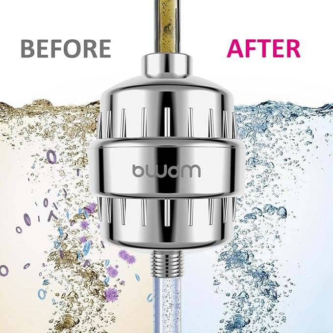 Enhanced Formula Multi-Stage Shower Filter - Shower Head Filter - Hard Water Filter, Remove Chlorine Heavy Metals and Other Sediments, Reduces Dry Itchy Skin, Dandruff (Upgrade Formula)