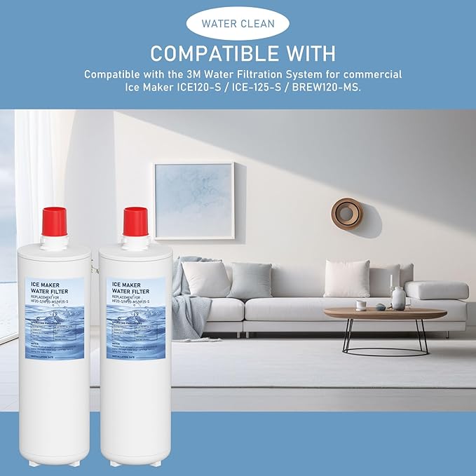 HF20-S HF20-MS HF25-S Water Filter Replacement Compatible with 3M High Flow Series Cartridge HF20-S, 5615103/HF20-MS, 5615109/HF25-S,5615203, Water Filtration System 2-Packs
