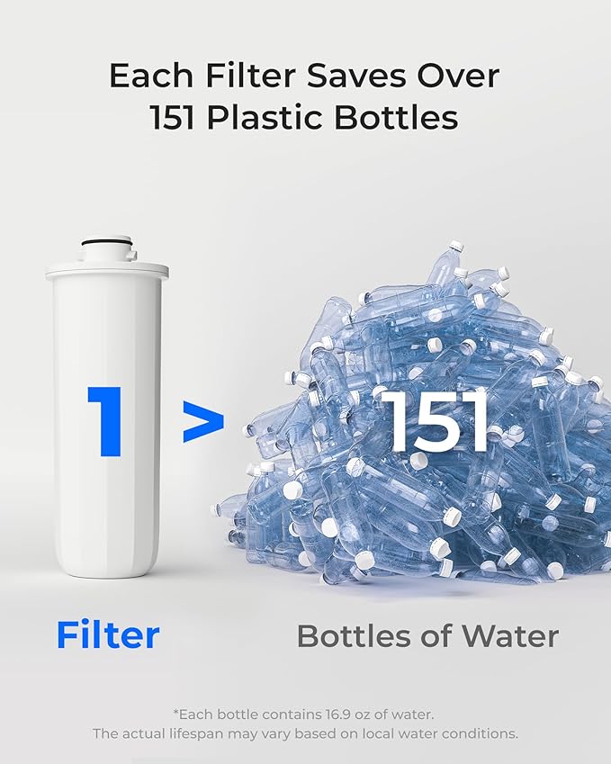 Waterdrop 0 TDS Zero TDS Water Rechargeable Water Filter Dispenser, 4-Stage Instant Electric Powerful Pitcher, Reduce Chlorine, Lead, 15-Cup Countertop Water Filtration System with 1 Filter, Blue