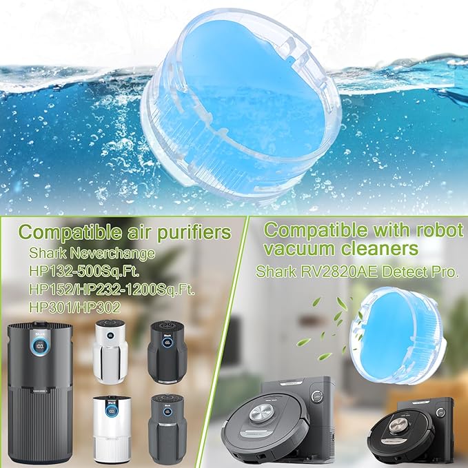 Odor Neutralizer Cartridge Replacement for Shark AZ3000 AZ3002 HZ3000 HZ3002 HZ702 IZ862H IZ562H ZD550 ZU102 LA702 Odor Elimination Replacement 1541FC3000(Pack of 4pcs,Bluebell)