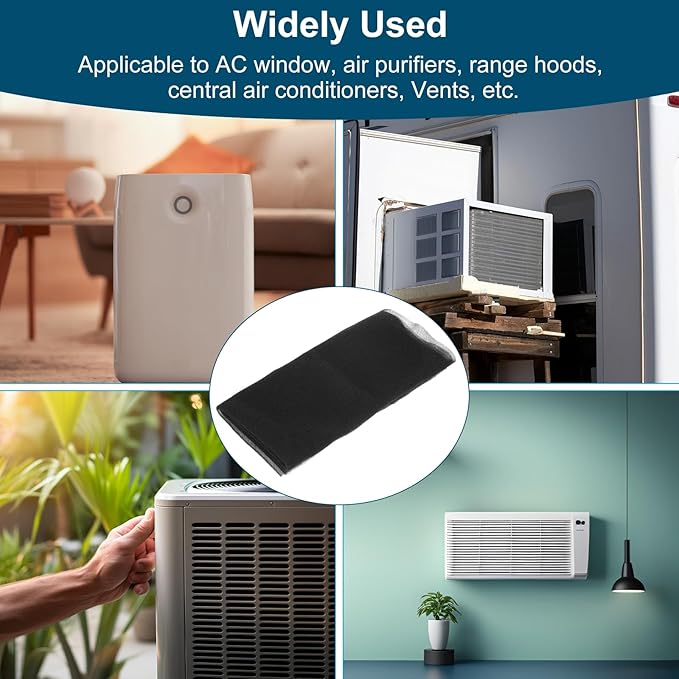 PATIKIL 39" x 39" x 0.1" Air Conditioner Filter Replacement, Washable Reusable Cut to Fit Foam Filter Air Filter for RV AC Vent Window Purifiers Computer, 60PPI