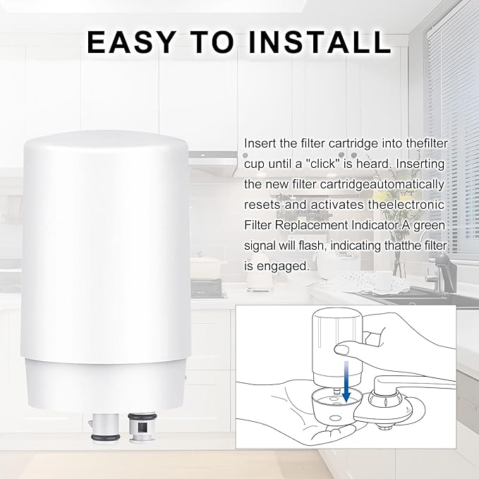 Faucet Water Filter Replacement for Brita®Faucet Filter，Brita® FR-200, FF-100 Replacement Filter-3 piece,white。 (FL-7027)