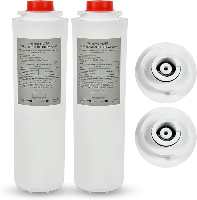 51300C Filters, Replacement for Elkay EWF3000 51300C Filter By NSF/ANSI 42 Certified, Compatible With Ezh2o Filter Replacement Bottle Stations, 3000 Gallon High Capacity 2 Packs (No Chip)