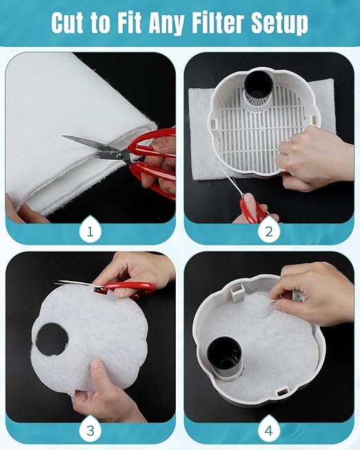 Pawfly Aquarium Polishing Filter Pad, 50 Micron Ultra-Fine Water Polishing Pad for Fish Tank Filters, 36 x 24 Inch Cut-to-Fit Aquarium Filter Floss, High Density Filter Media Pad for Ponds & Sumps