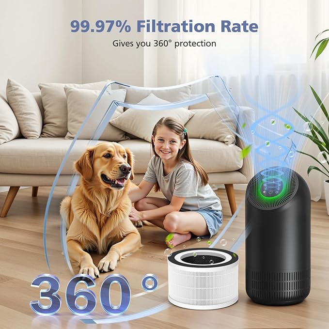 2-Pack H13 Filter Compatible with Afloia Fillo/Halo/Mooka Allo, 3-in-1 H13 Efficient Filtration for Fillo Air Puri-fier, for Afloia Fillo Filter