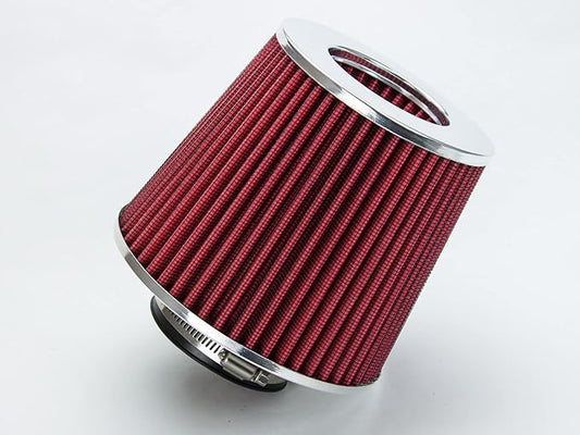 RED 3.5" 89 mm Inlet Cold Air INTAKE Cone Replacement Performance Washable Clamp-On Dry Air Filter