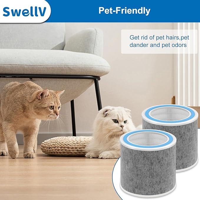 HP102 Replacement Filter, Compatible with Shark HP102 & HP102PET & HC452 & HP132 & HC450 & HC451 & HC455, Compare Part #HE1FKPET, HE1FKBAS（1 Pack）