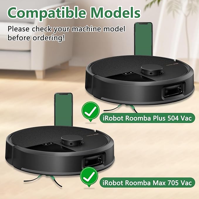 8-Pack Hepa Filter Replacement for iRobot Roomba Max 705 Vac/Plus 504 Vac Robot Vacuum Cleaner Parts Vacuum Filter, High Efficiency Filters + 1 Cleaning Brush