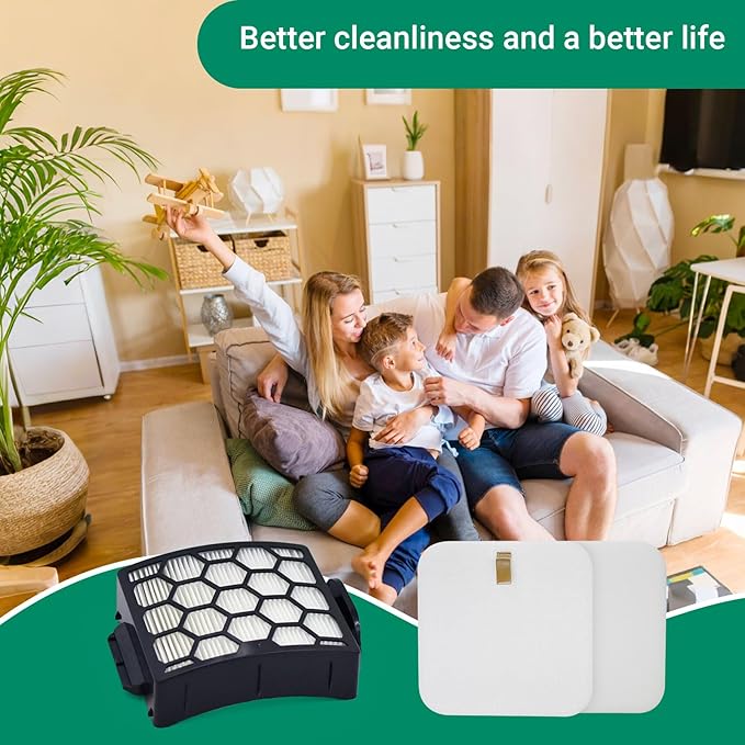 LA555,LA502, LA322 Filter Replacement Parts for Shark LA402,LA301, LA300, LA455, LA702, LA360 Rotator Lift-Away ADV DuoClean PowerFins Upright Vacuum,4 Foam&Felt+2 HEPA(Not fit UV850 UV900 vacuum)