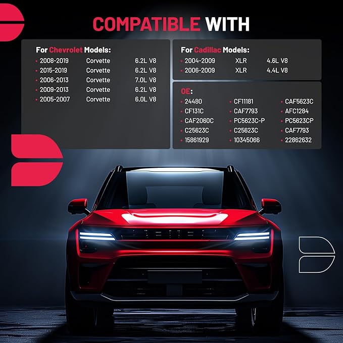 BDFHYK 1PC CF11181 Cabin Air Filter with Activated Carbon Compatible with Cadillac 2006-2009 XLR, Compatible with Chevy 2006-2013 Corvette