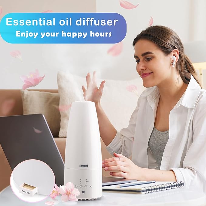 Warm and Cool Mist Humidifier for Home/Bedroom with Remote Control 2.3L Smart Air Humidifier for Desk/Office/Bedroom 25dB Whisper Quiet with Auto Shut off