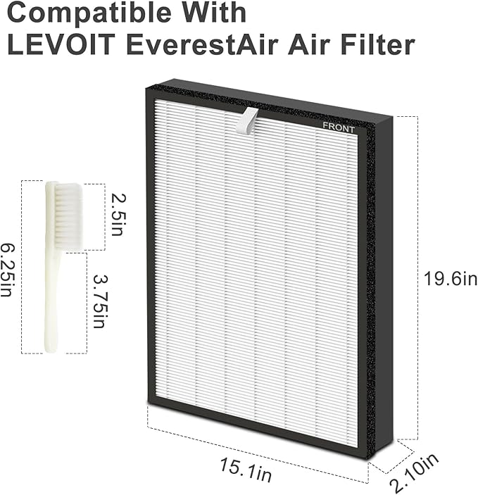 EverestAir Air Filter Replacement H13 True filter Compatible with EverestAir-RF Air Cleaner, Compare to Part #LRF-E551-WUS, 2 Packs