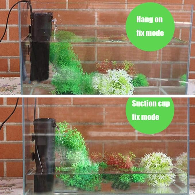 Aquarium Internal Filter for 3 to 20 Gallons Small Fish Tank Turtle Tank Reptiles Shrimp Amphibian Frog Cichlids Newt(Aquarium Filter)