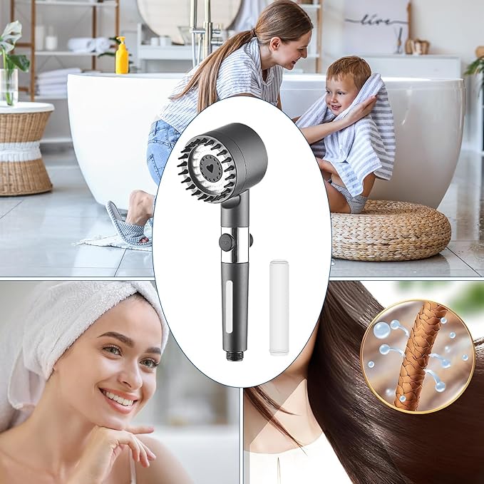 Multi-Stage Shower Filter Replacement Compatible with PWERAN Shower Filter for Fitespot shower filter For Handheld Shower Head, 3 Pack