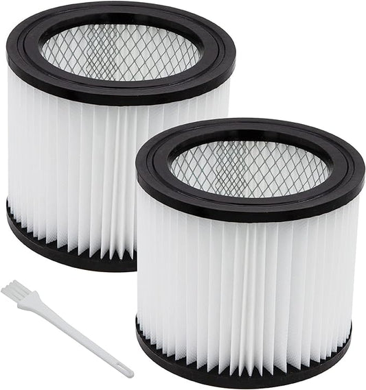 90398 HEPA Replacement Filter - Small Cartridge Vacuum Filter Pack of 2 Fit for Shop-Vac 90398/118692, 9039800, 903-98, 903-98-00 Wet and Dry Vacuum (2 Filters+ 1 Brush)