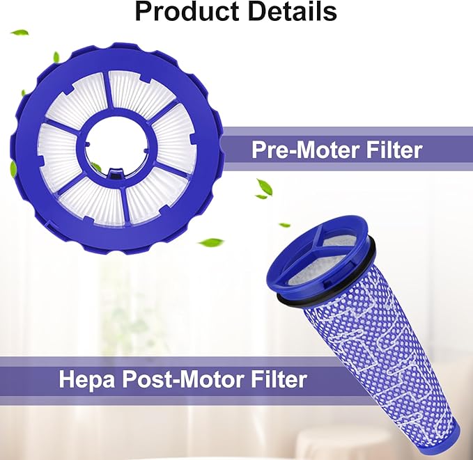 2 pack Hepa Post-Motor Filters & Pre-Motor Filters Replacement Parts Compatible With DC50, Animal And Multi Floor Complete Vacuum Cleaner, Part # 965081-01&965080-01