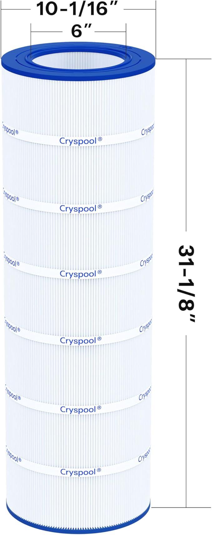 Cryspool® 09031 Compatible with Clean & Clear CCRP150, CC150, R173216, Posi-Clear PXCRP 150, PAP150, 59054300, 160317, 160355, 160352, C-9415, 150 Sq. Ft Pool Filter Cartridge, 1 Pack