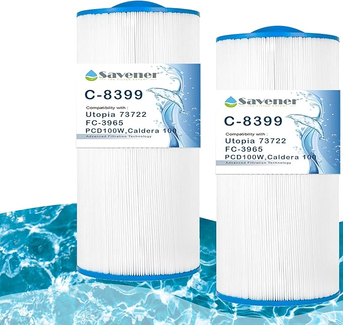 C-8399 Spa Filter Cartridge Replacement for Caldera Utopia 73722,1039607, C-8399, PCD100W, FC-3965, 81004, 100 sq.ft, 2 Pack
