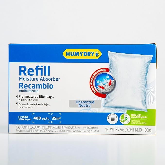 HUMYDRY® - 6-pack of dehumidifier refills - 35.3 oz - Absorbs moisture - Prevents odors - Fragrance-free - For spaces up to 400 sq. ft.