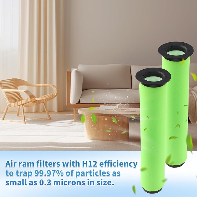 6 Pack Air Ram Filter Replacement for Bissell AirRam Stick Cordless Vacuum Models 1984 2144 21448 19841 19844, AirRam for Gtech Mk2 K9 Filters Vacuum Cleaner, Part # 1611215