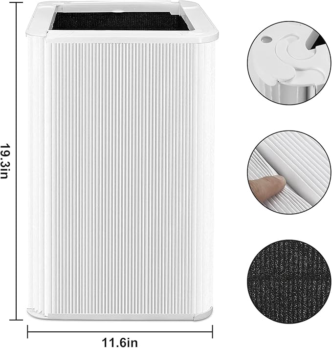 Blue 121 Filter Replacement for Blueair 121, Foldable H13 Filter and Carbon Filter