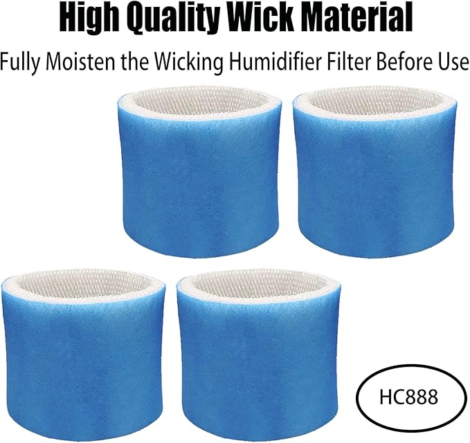 HAC504 Wicking Humidifier Filter Type A Replcement for Honeywell HCM-350 HEV355 HCM-710 HCM-315 HEV312 Humidifiers Part HAC-504 HAC-504AW HAC504V1 Wick Filters (4 Pack Blue)