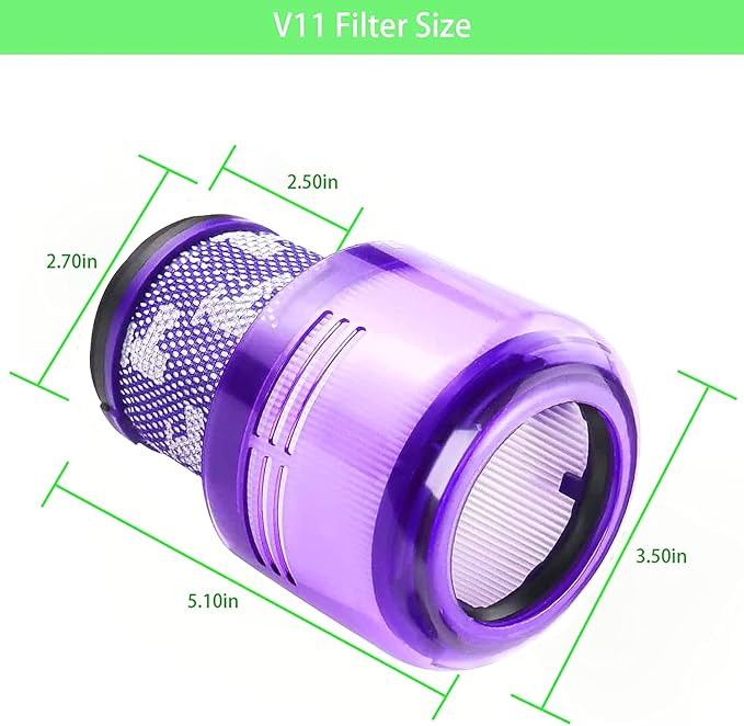 V11 Animal Filter Replacement Compatible with Dyson V11 Torque Drive V11 Animal V11 Complete V11 Extra V15 Detect Vacuums, Part 970013-02.