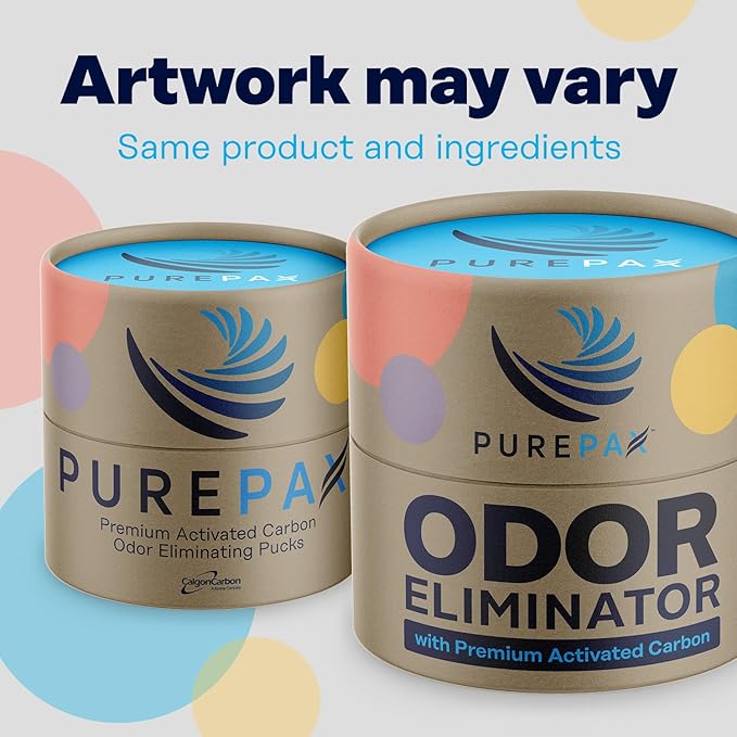 PUREPAX Odor Eliminator For Small Spaces - Premium Activated Carbon Charcoal Unscented 3 Count - Strong Odor Remover for Shoes, Fridge, Diaper Pail, Closet, Drawers, Car, Locker, Gym Bag