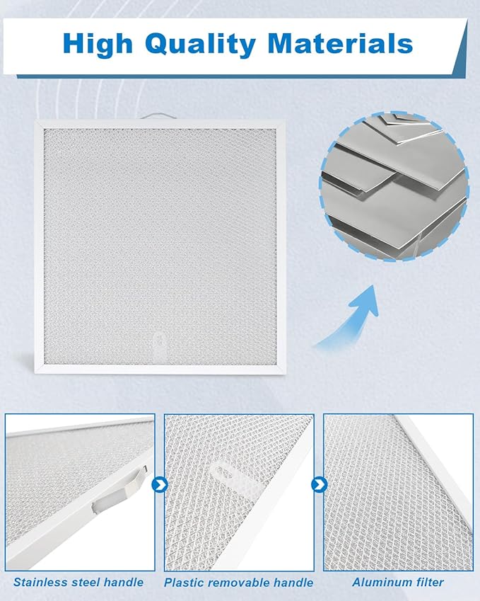 2 Pack S99010467 99010467 Range Grease Hood Filter Replacement for Broan Nutone, 11.5 x 11.5 x 0.38 Inch, Aluminum