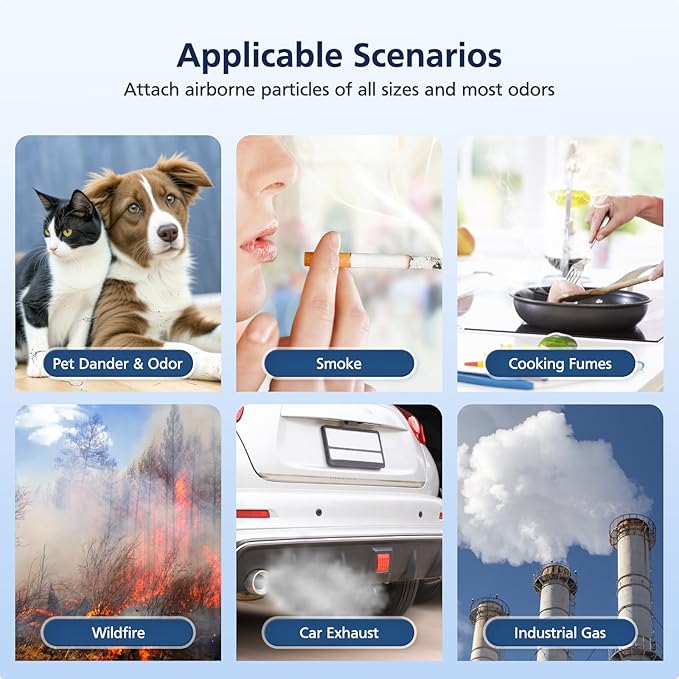 AP2000WF Replacement Filter Compatible with KNKA AP2000WF Air Purifi-er, 3-Stage HEPA Filter, High-Efficiency Activated Carbon Filt-er and Pre-filter for Dust Pet Smoke, 2+4 Pack