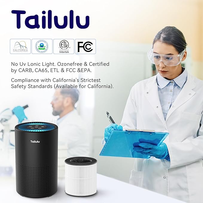 Tailulu Official AP050 AP052 Air Purifier Replacement Filter, 3-in-1 Air Purifier Filter, True H13 HEPA Filter, 2Pack