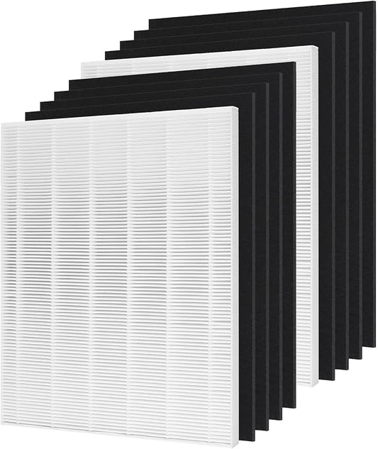 D480 True HEPA Replacement Filter D4, Compatible with WIN-IX D480 Air Purifier, Compare to WIN-IX D4 Filter, Item Number 1712-0100-00, 2 H13 True HEPA Filters + 8 Activated Carbon Pre-Filters
