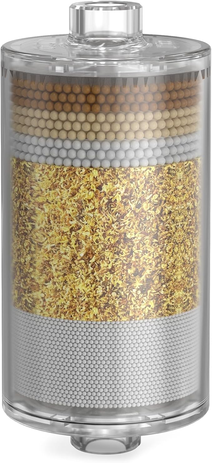 Shower Filter Replacement Cartridge, KDF 55 Hard Water Purifier Removes Chlorine, Heavy Metals, added Vitamin C E&A Water Softener with High Output