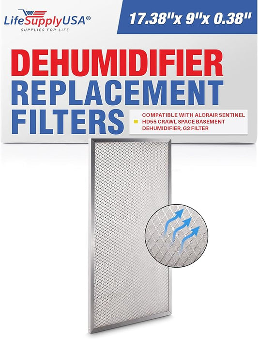 LifeSupplyUSA Filter Replacement Compatible with AlorAir Sentinel HD55 Crawl Space Basement Dehumidifier, G3 Filter