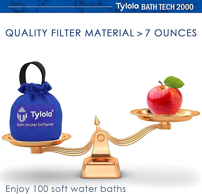 Bath Tub Filter with Cation Exchange Resin | Reduces Hard Water and Chlorine | Softer Skin and Hair | Minimizes Skin Irritation and Hair Damage | For Sensitive Skin | Bath Tech 2000