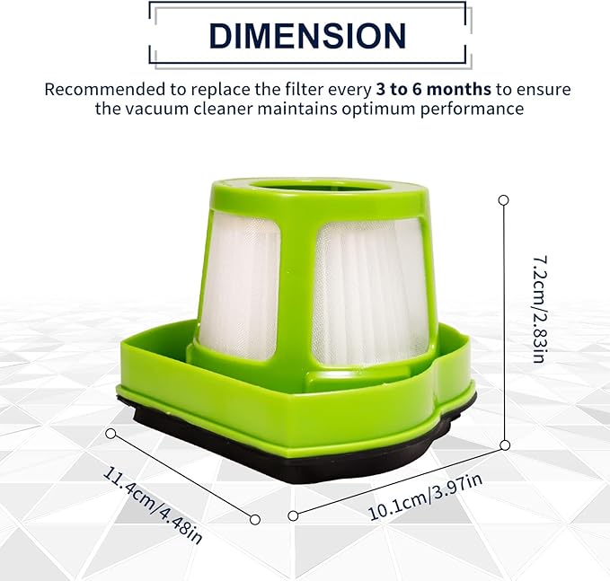 KEEPOW Replacement Filters Compatible with Bissell Pet Hair Eraser Hand Vacuum Cleaner Models 1782 17823, Part 160-8653 160-8654 1608653 1608654, 1 Pack