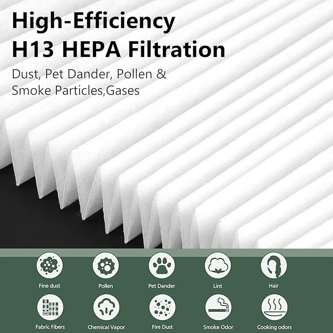 Air400 Replacement Filter for Bissell Air400, 2 H13 True HEPA with 8 Pre-Filter, Compared to Part #2521,2520,3365