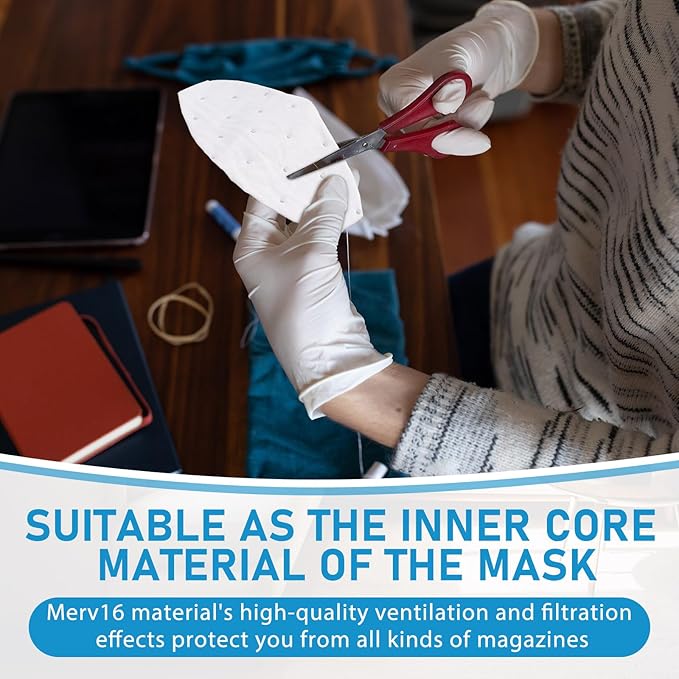 Merv 16 Filter Material, 5.24 Ft² Cut to Fit Air Vent Filters for Clean Living Basic Dust and Pet Dander Pollen Smoke for Home Ac HVAC, Efficiency Breathable DIY Design