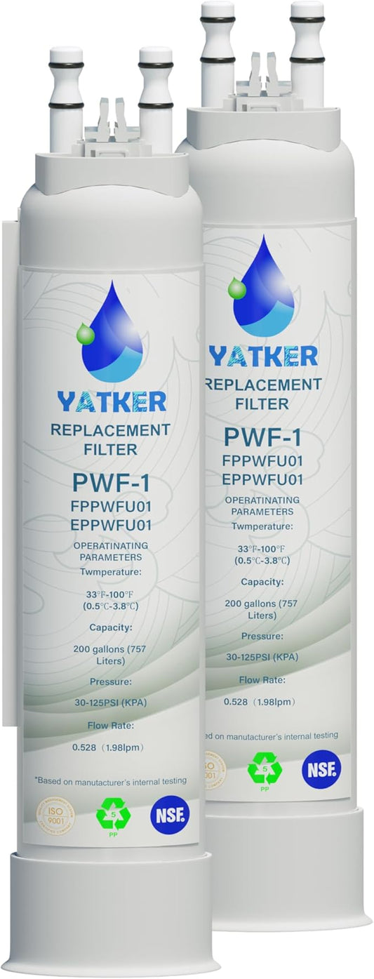 FPPWFU01 Water Filter Replacement, Compatible With Electrolux EPPWFU01 PureAdvantage PWF-1, Frigidaire FPPWFU01 PurePour PWF-1, 2 Pack