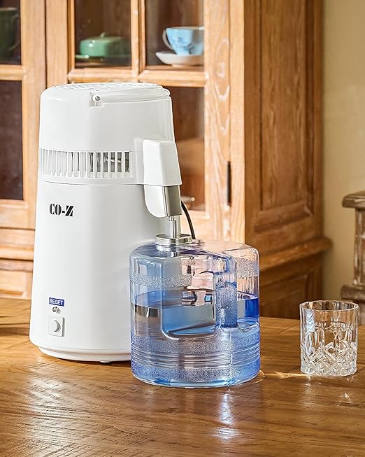 CO-Z 1.1 Gallon Water Distiller, 750W Countertop Home Office Countertop Distiller Water Making Machine, 4L Distilled Clean Water Maker, Distill Distilling Water Purifier Distillers, Pure Water Maker