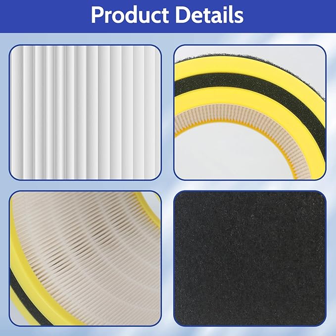 AC3000W Filter V HEPA FLT151 Pure Air Filter Compatible with AC3000W, AC3000B, AP3151W, AC3050, AP3151, AC151 Airsafe Air Purifier, 2 True HEPA + 4 Pre-Filter