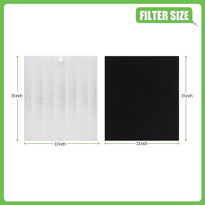 D480 True HEPA Replacement Filter D4, Compatible with Winix D480 Air Purifier, Compare to Winix D4 Filter, Item Number 1712-0100-00, 2 H13 True HEPA Filter & 8 Activated Carbon Filters