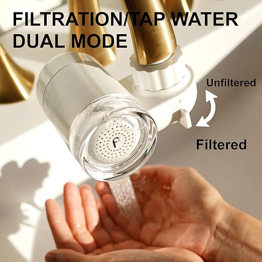 Filterbaby Skincare Filter 2.0, Bathroom Sink Filter Faucet for Skin Care, 99.9% Chlorine Removal - 0.000001 MM Carbon Fiber, Clinically Tested, Skin Hydration in 2 Weeks (White)