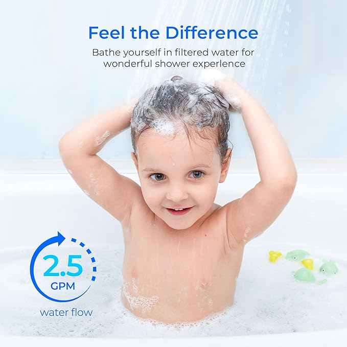 Waterdrop WHR-140 Shower Filter Replacement for Culligan® WHR-140, WSH-C125, ISH-100, HSH-C135, Shower Head Water Filter, with Advanced KDF Filtration Material, Pack of 3