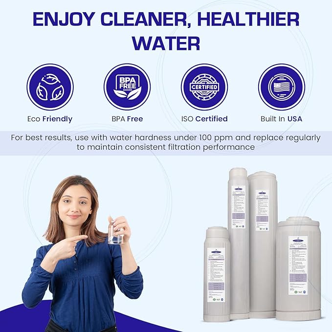 Crystal Quest Arsenic Water Filter Cartridge – Reduces Arsenic – Long Lasting, Easy to Install, High-Capacity, Steady 3 GPM Flow – Improves Water Quality for Home and Office - 2-7/8" x 9-3/4"