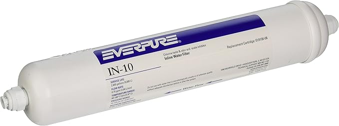 Everpure EV9100-06 IN-10 Inline Filter with 1/4 inch Quick-Connect Fittings