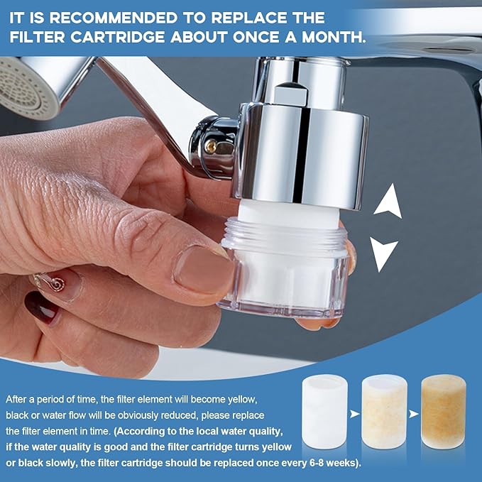 8 Pcs Faucet Filter Purifier Replacement for Kitchen Sink/Bathroom Sink PP Cotton for Faucet Extender Strong Filter Improve Water Conditions Removes Chlorine Fluoride Heavy Metal