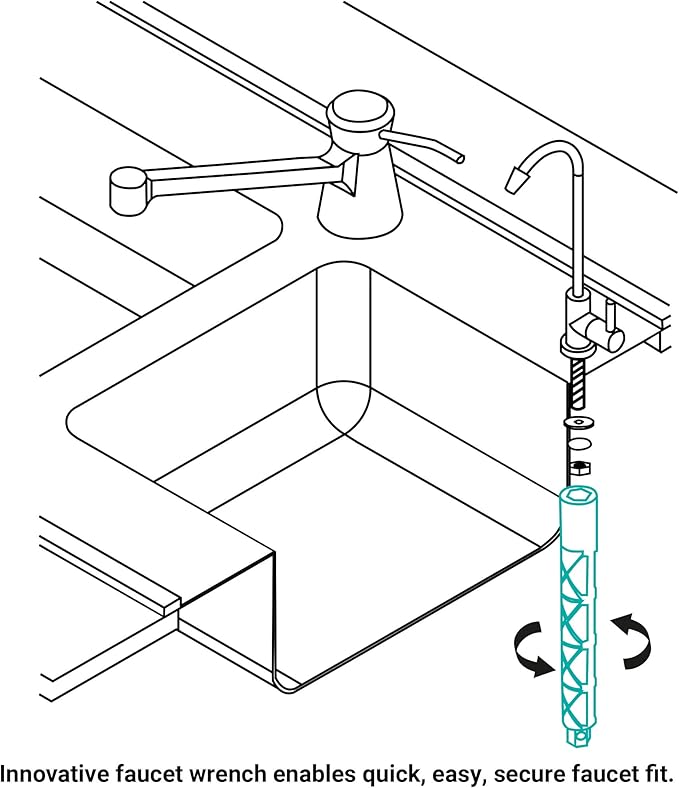 Water Filtration Faucet Reverse Osmosis Non Air Gap Drinking Water Filtration System Water Dispenser Spout (Champagne Gold) Vase Style with Drinking Water Faucet Wrench RO-FW148