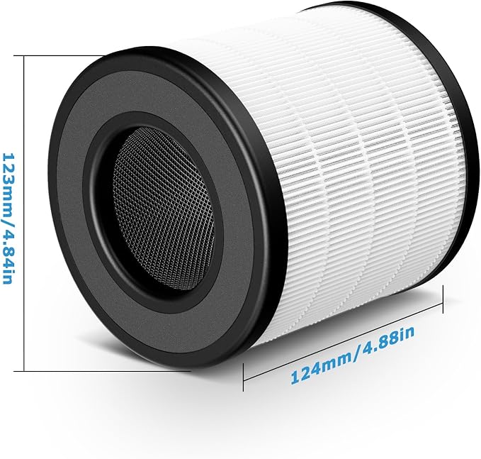 PU-P05/AC201B Replacement Filter for FULMINARE PU-P05 Air Purifier and Purivortex AC201B Air Purifier, 3-in-1 HEPA Filters for Dust Smoke Pollen, 4-Pack(Not fit for T10)